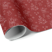 Christmas Line Art  Wrapping Paper Roll  ラッピングペーパー (ロールコーナー)
