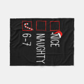 Christmas List Nice Naughty 6 7 Funny Six Seven Me フリースブランケット (正面(横))