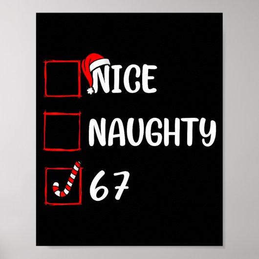 Christmas List Nice Naughty 6 7 Funny Six Seven Me ポスター (正面)