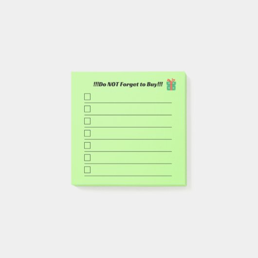 Christmas List Post It Notes  ポストイット (正面)