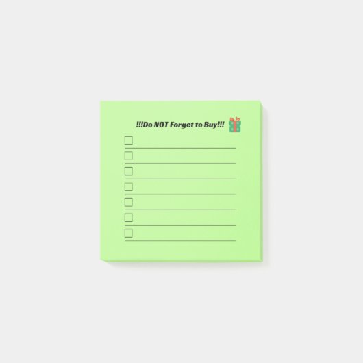 Christmas List Post It Notes ポストイット (正面)
