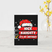 Christmas List Santa Claus Nice Naughty It's My Bi カード (黄色い花)