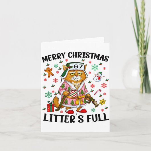 Christmas Litter’s Full 67 Xmas Funny Kitty Gift C カード (正面)