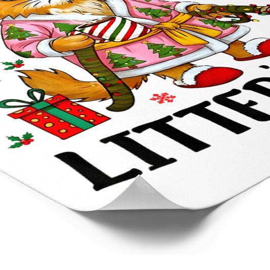 Christmas Litter’s Full 67 Xmas Funny Kitty Gift C ポスター (角)