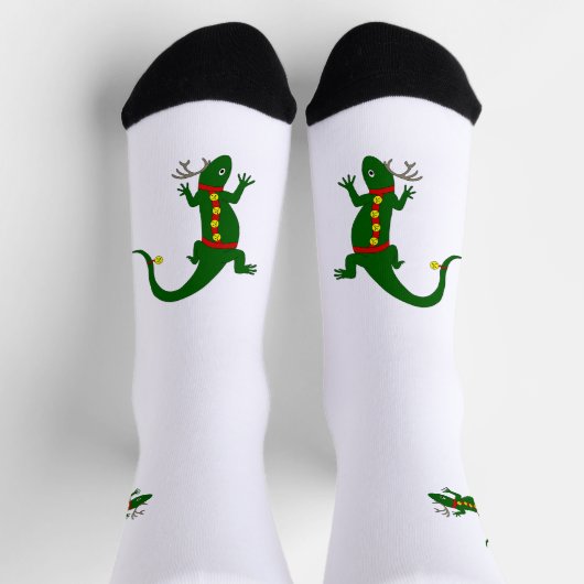 Christmas Lizard Crew Socks ソックス (上部)