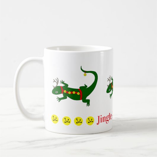 Christmas Lizards Mug コーヒーマグカップ (左)