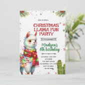 Christmas Llama Birthday Invitation 招待状 (スタンド正面)