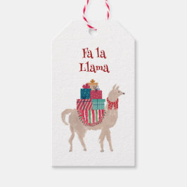 Christmas Llama Retro Hand-Illustrated Holiday  ギフトタグ