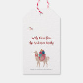 Christmas Llama Retro Hand-Illustrated Holiday ギフトタグ (裏面)