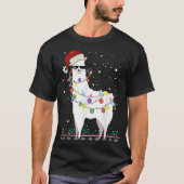 Christmas Llama Santa Hat Ugly Xmas Tree Alpaca Gi Tシャツ (正面)