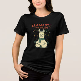Christmas Llama Shirt - Llamaste Holiday Zen Tee  トライブレンドＴシャツ