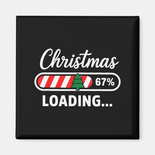 Christmas Loading 67% Funny 6 7 Meme Xmas Gen Alph マグネット (正面)