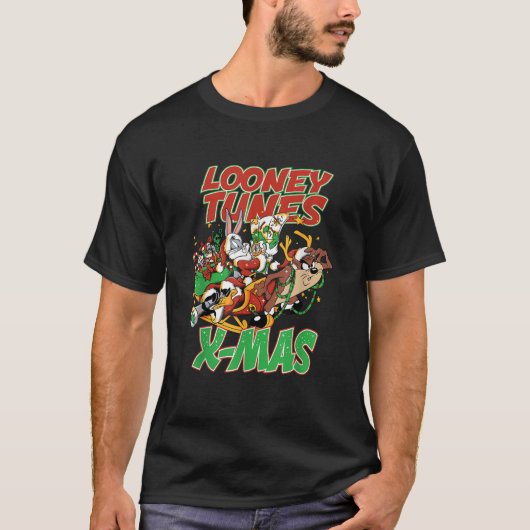 Christmas Looney Tunes Tax Reindeer Sleigh Bugs Da Tシャツ (正面)
