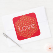 Christmas love flower of life Geschenkpapier スクエアシール (封筒)