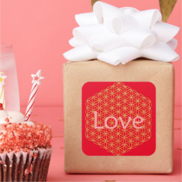 Christmas love flower of life Geschenkpapier スクエアシール