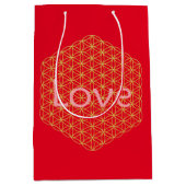 Christmas love flower of life Geschenkpapier ミディアムペーパーバッグ (正面)