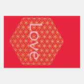 Christmas love flower of life Geschenkpapier ラッピングペーパーシート (正面3)