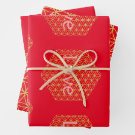Christmas love flower of life Geschenkpapier ラッピングペーパーシート