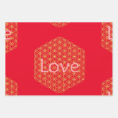 Christmas love flower of life Geschenkpapier ラッピングペーパーシート (正面3)