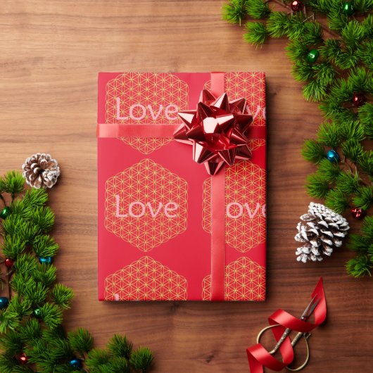 Christmas love flower of life Geschenkpapier ラッピングペーパー (クリスマスギフト)
