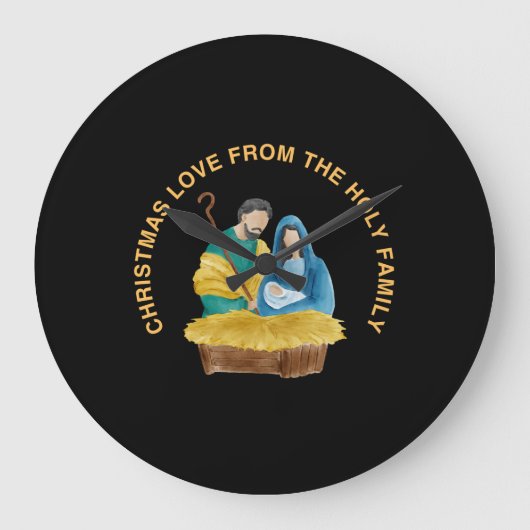 CHRISTMAS LOVE FROM THE HOLY FAMILY ラージ壁時計 (正面)