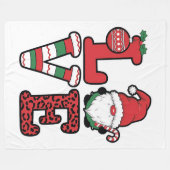 Christmas Love Gnome Holiday Festive Design フリースブランケット (正面(横))