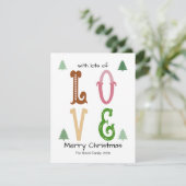 Christmas Love Modern Typography Flat Holiday Card シーズンカード (スタンド正面)