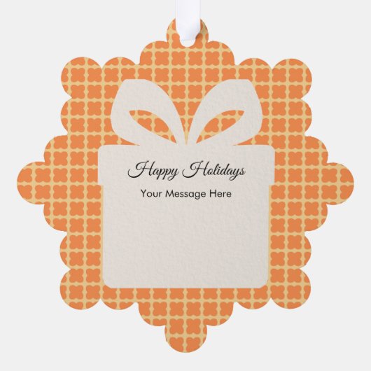 Christmas Love Modern Typography Personalized  オーナメントカード (裏面)