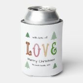 Christmas Love Modern Typography Personalized  缶クーラー (缶正面)