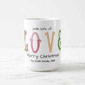 Christmas Love Modern Typography Personalized Mug  コーヒーマグカップ (中央)