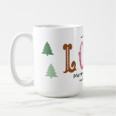 Christmas Love Modern Typography Personalized Mug  コーヒーマグカップ (左)