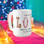 Christmas Love Modern Typography Personalized Mug  コーヒーマグカップ