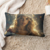 CHRISTMAS LOVE with beautiful Santa Angel ランバークッション (ブランケット)