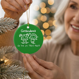 Christmas Love You Grandma Fun Graphic Gift セラミックオーナメント