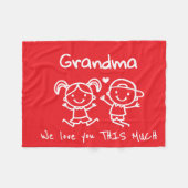 Christmas Love You Grandma Fun Graphic Gift フリースブランケット (正面(横))