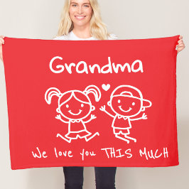 Christmas Love You Grandma Fun Graphic Gift フリースブランケット