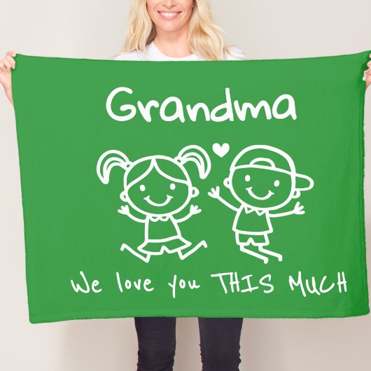 Christmas Love You Grandma Fun Graphic Gift フリースブランケット