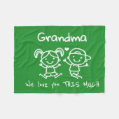 Christmas Love You Grandma Fun Graphic Gift フリースブランケット (正面(横))