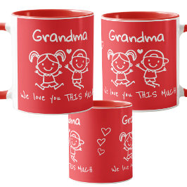 Christmas Love You Grandma Fun Graphic Gift マグカップ