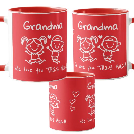 Christmas Love You Grandma Fun Graphic Gift マグカップ