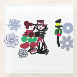 Christmas Lovely walking ガラスコースター