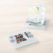 Christmas Lovely walking ガラスコースター (アングル)