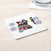 Christmas Lovely walking スクエアペーパーコースター (アングル)