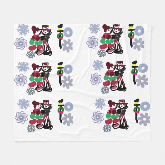 Christmas Lovely walking フリースブランケット (正面(横))