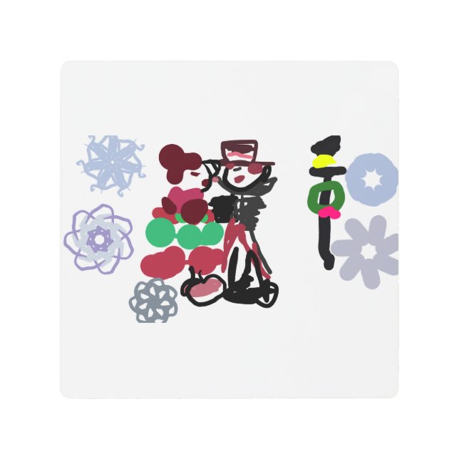 Christmas Lovely walking メタルプリント (正面)