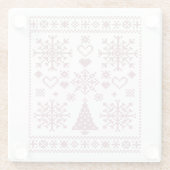 Christmas Lover Cross Pattern Sampler Design ガラスコースター (裏面)
