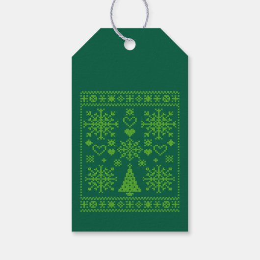 Christmas Lover Cross Pattern Sampler Design ギフトタグ (裏面)