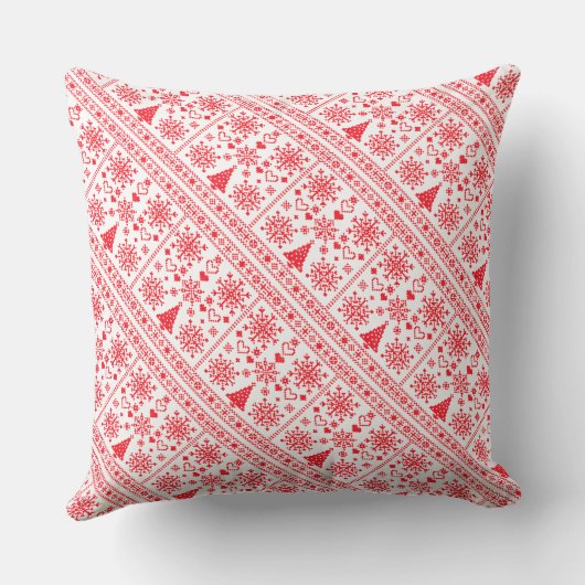 Christmas Lover Cross Pattern Sampler Design クッション (裏面)