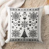 Christmas Lover Cross Pattern Sampler Design クッション (ブランケット)