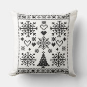 Christmas Lover Cross Pattern Sampler Design クッション (正面)